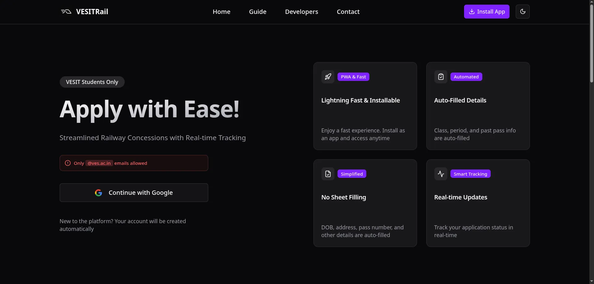 VESITRail Screenshot 1