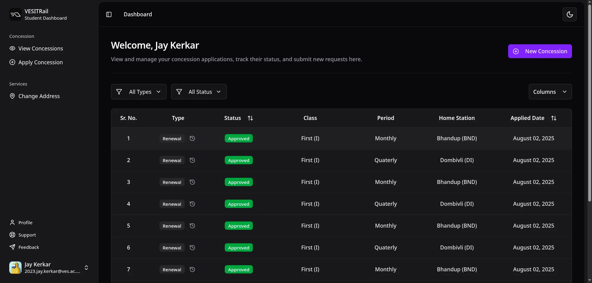 VESITRail Screenshot 2